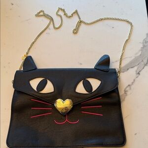 Black Cat Face Crossbody Bag
